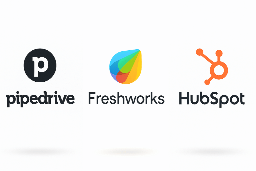 Comparison banner featuring Pipedrive, Freshworks, and HubSpot logos